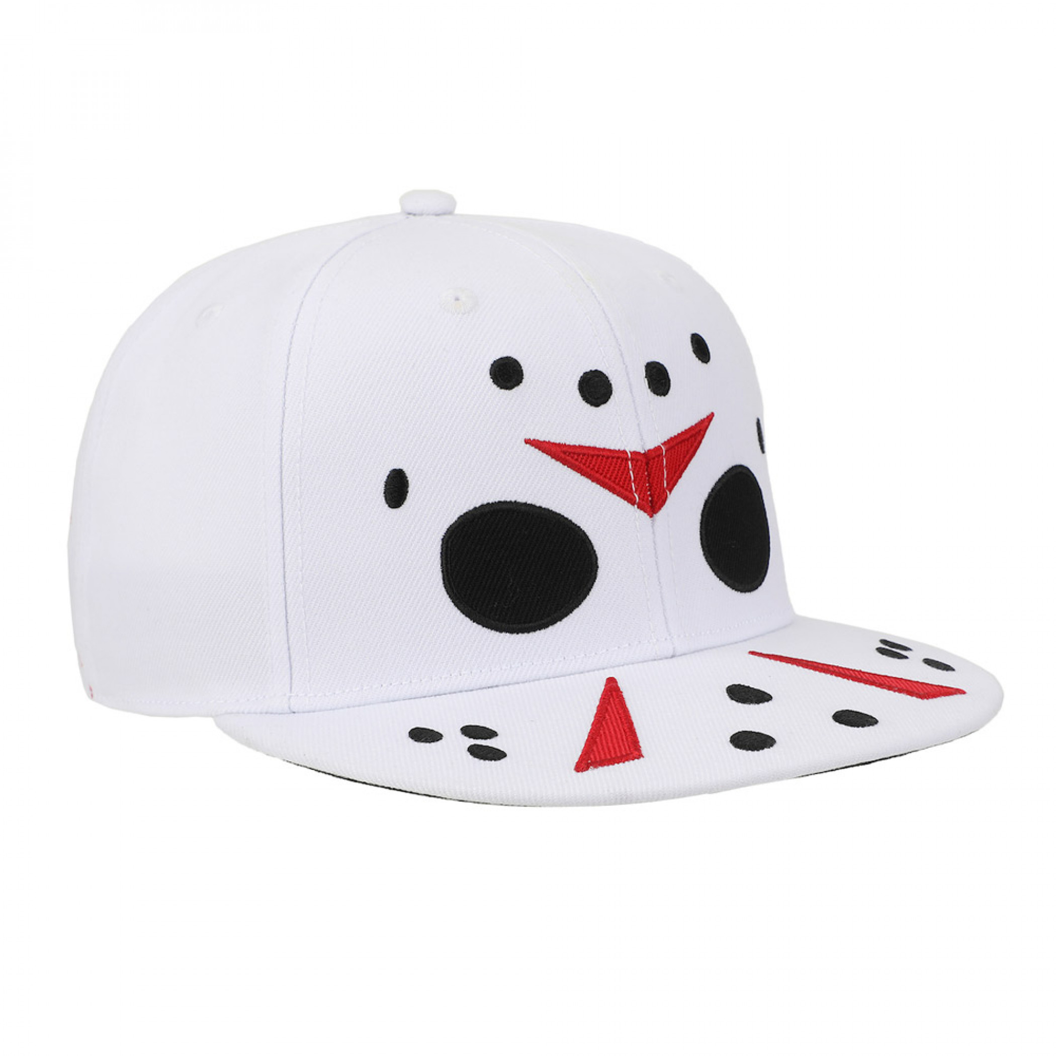 Friday the 13th Jason Bigface Flatbill Snapback Hat w/Blood Splatter